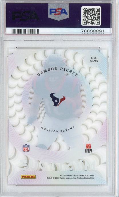 Graded 2022 Panini Illusions Dameon Pierce #M25 Mystique Rookie RC Football Card PSA 10 Gem Mint