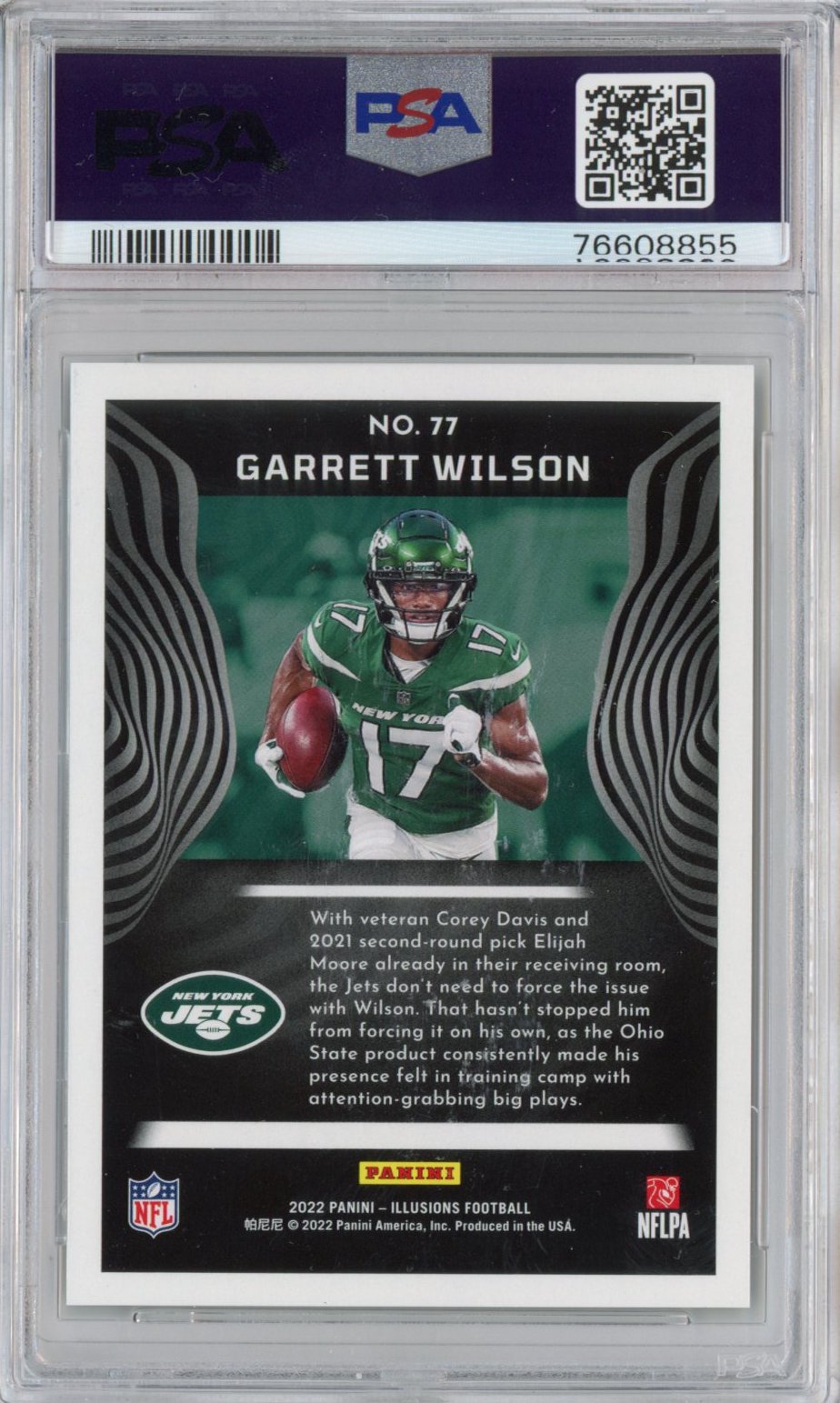 Graded 2022 Panini Illusions Garrett Wilson #77 Rookie RC Football Card PSA 10 Gem Mint