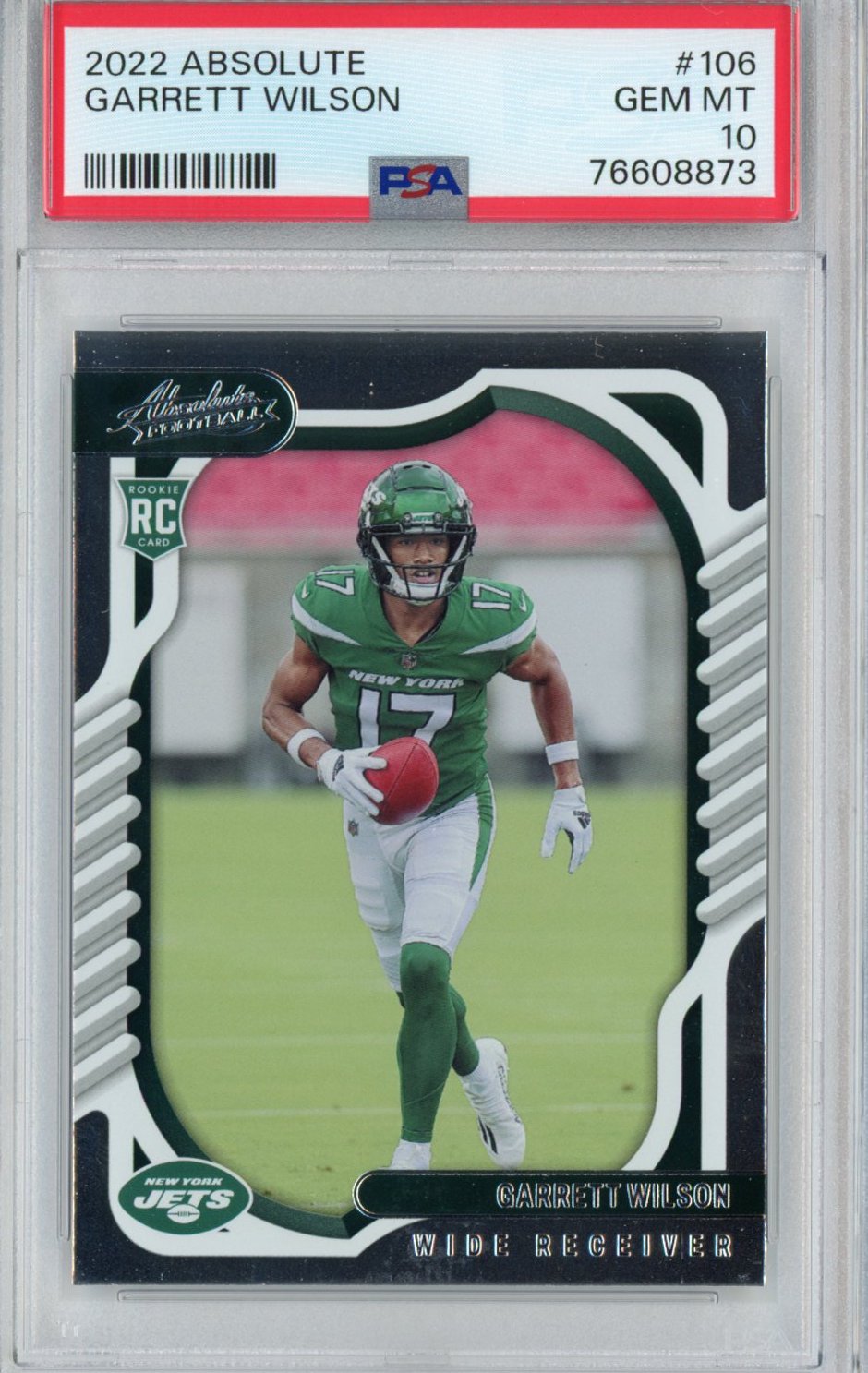Graded 2022 Panini Absolute Garrett Wilson #106 Rookie RC Football Card PSA 10 Gem Mint