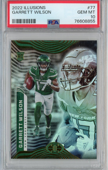 Graded 2022 Panini Illusions Garrett Wilson #77 Rookie RC Football Card PSA 10 Gem Mint