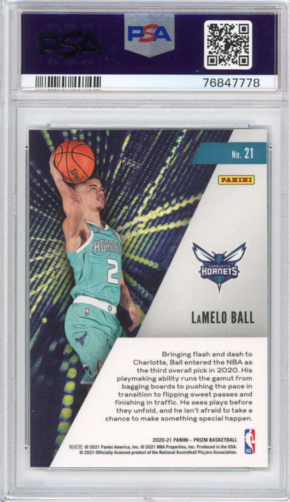 Graded 2020-21 Panini Prizm LaMelo Ball #21 Instant Impact Rookie RC Basketball Card PSA 10 Gem Mint