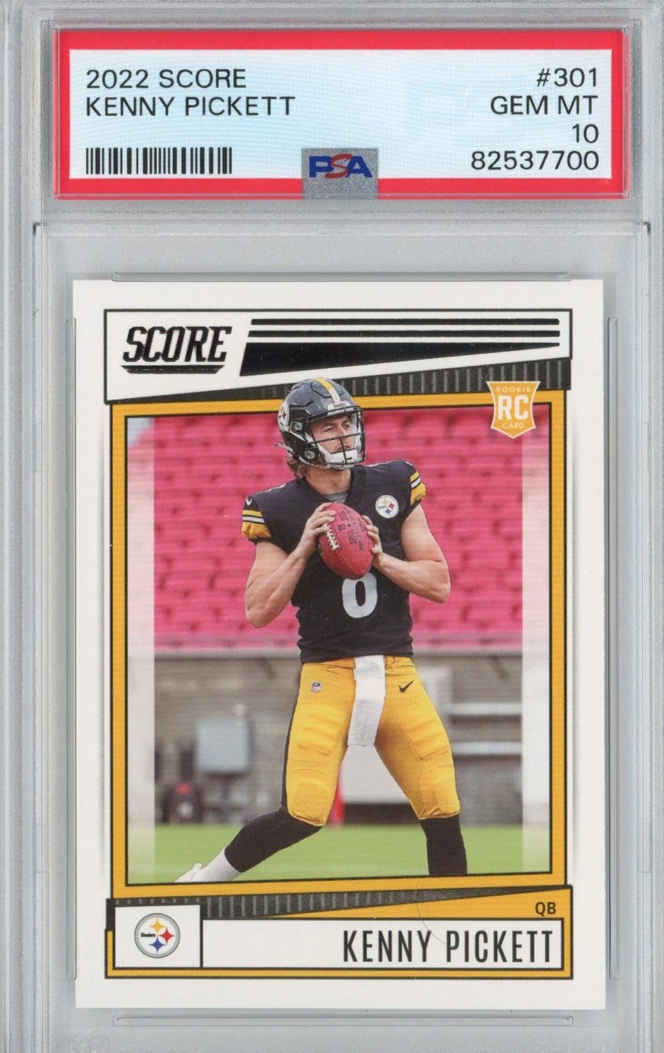 Graded 2022 Panini Score Kenny Pickett #301 Rookie RC Football Card PSA 10 Gem Mint