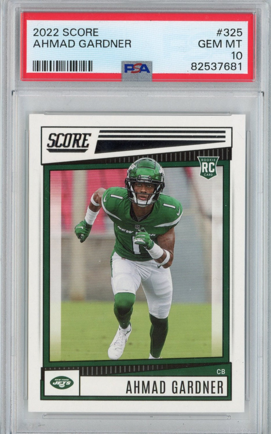 Graded 2022 Panini Score Ahmad Sauce Gardner #325 Rookie RC Football Card PSA 10 Gem Mint