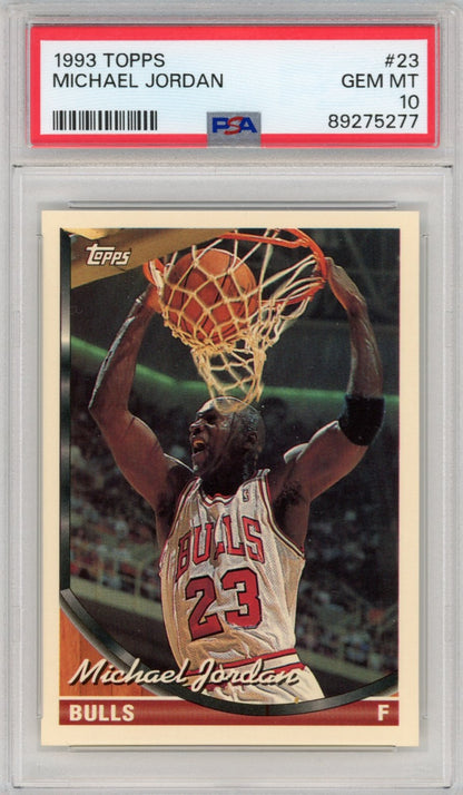 Graded 1993 Topps Michael Jordan #23 Basketball Card PSA 10 Gem Mint
