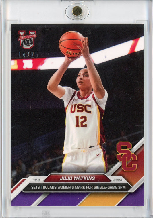 2024 Topps Bowman U Now JuJu Watkins #22 Purple #/25 USC Trojans Rookie RC Basketball Card