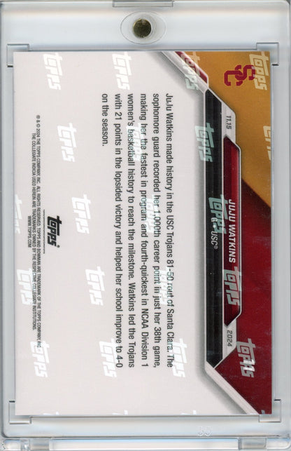2024 Topps Bowman U Now JuJu Watkins #11 Blue #/49 USC Trojans Rookie RC Basketball Card