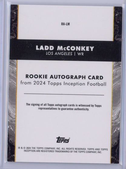 2024 Topps Inception Ladd McConkey #RALM Autograph Rookie RC Football Card