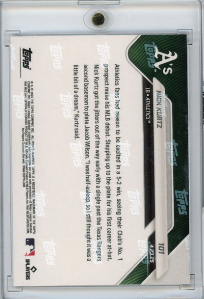 2025 Topps Now Nick Kurtz #101 Gold /50 Rookie RC Baseball Card