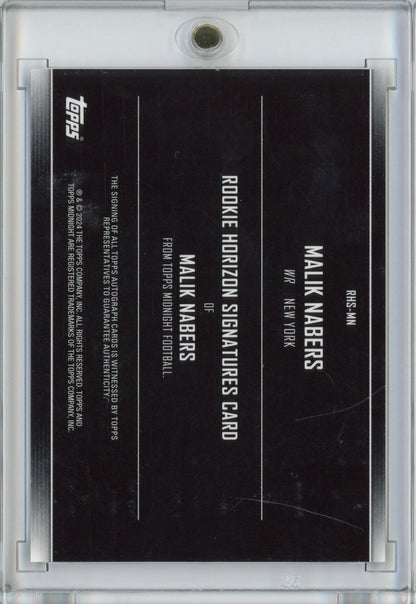 2024 Topps Midnight Malik Nabers #RHSMN Horizons Autograph Rookie RC Football Card
