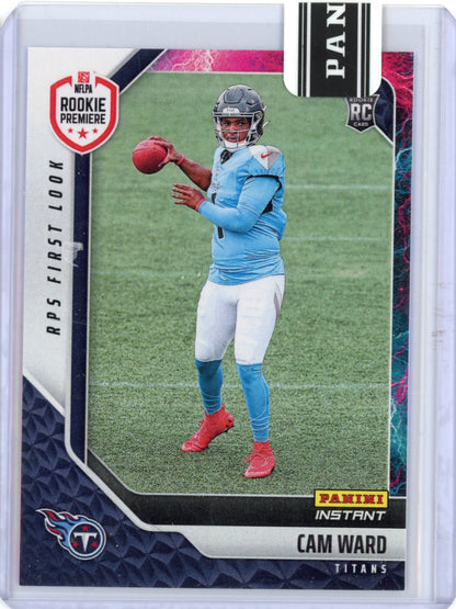 2025 Panini Instant NFL Cam Ward #4 RPS First Look Lightning /5 Tennessee Titans Rookie RC Football Card