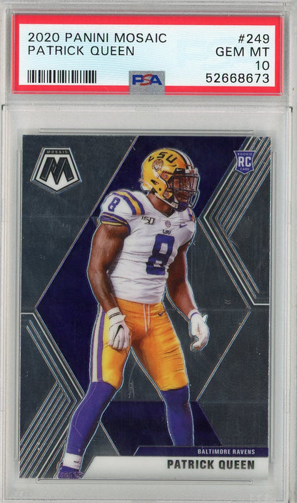 Graded 2020 Panini Mosaic Patrick Queen #249 Rookie RC Football Card PSA 10 Gem Mint