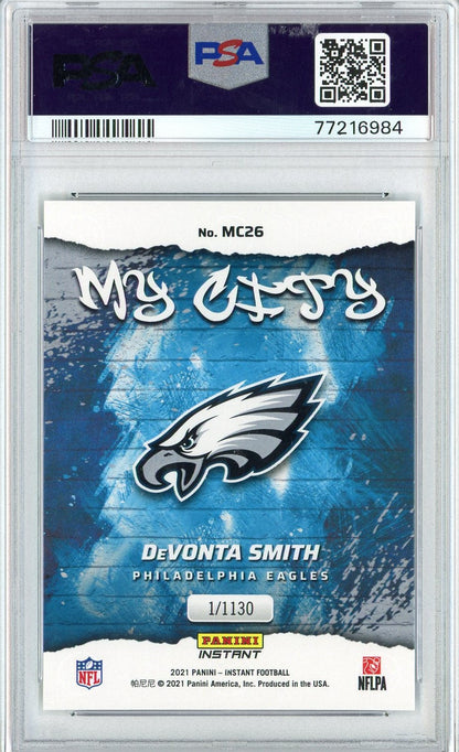 Graded 2021 Panini Instant DeVonta Smith #MC26 My City Rookie RC Football Card PSA 10 Gem Mint