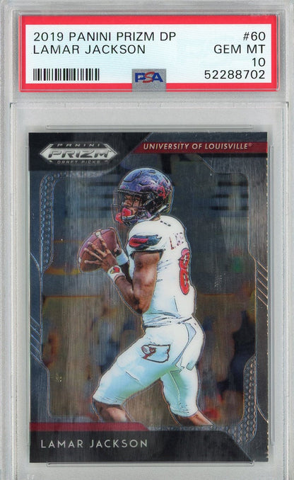 Graded 2019 Panini Prizm DP Lamar Jackson #60 Rookie RC Football Card PSA 10 Gem Mint