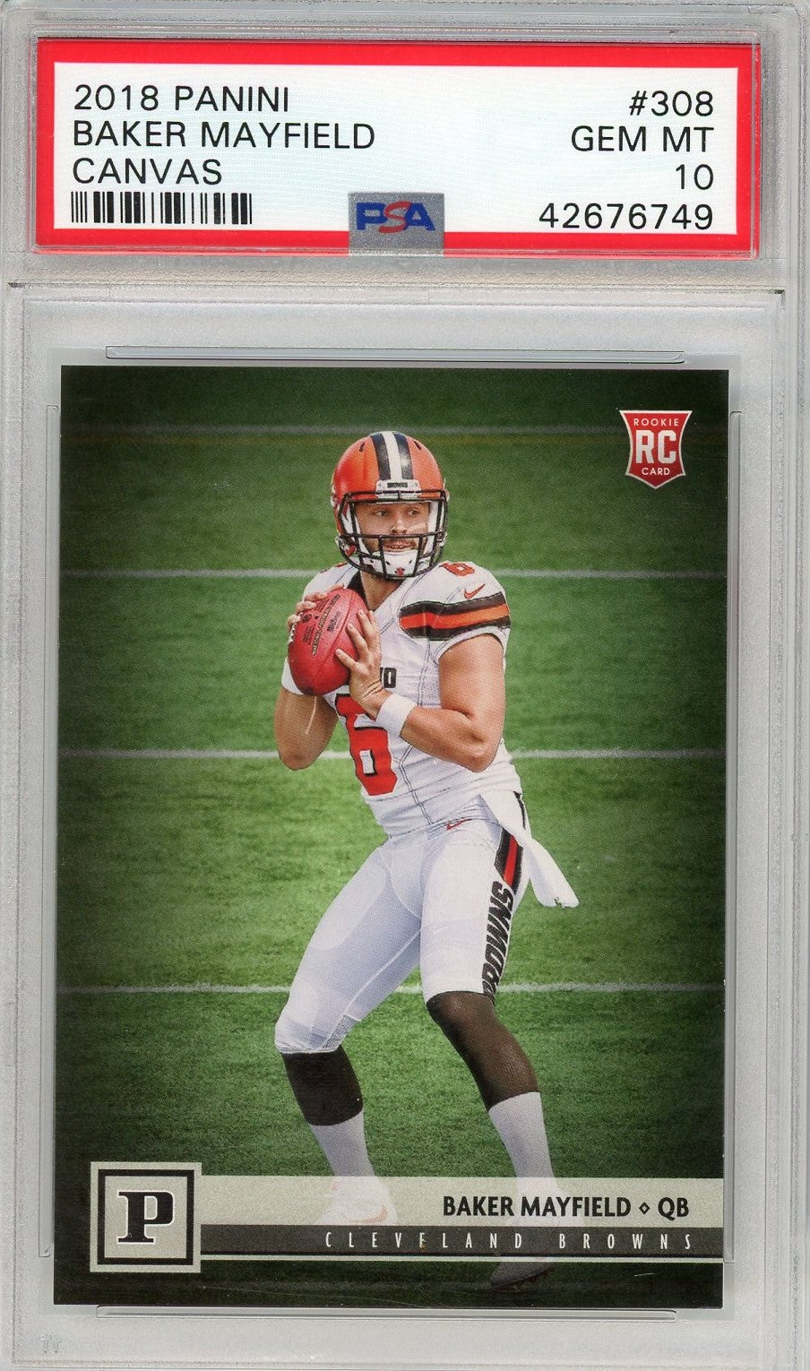 Graded 2018 Panini Baker Mayfield #308 Canvas Rookie RC Football Card PSA 10 Gem Mint