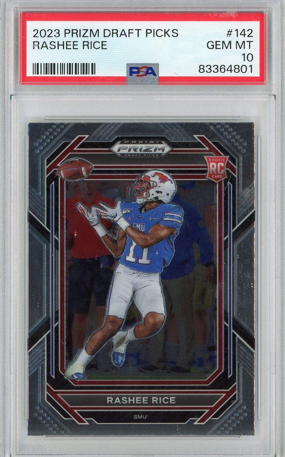 Graded 2023 Prizm Draft Picks Rashee Rice #142 Rookie RC Football Card PSA 10 Gem Mint