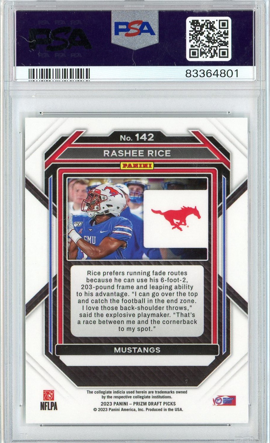 Graded 2023 Prizm Draft Picks Rashee Rice #142 Rookie RC Football Card PSA 10 Gem Mint