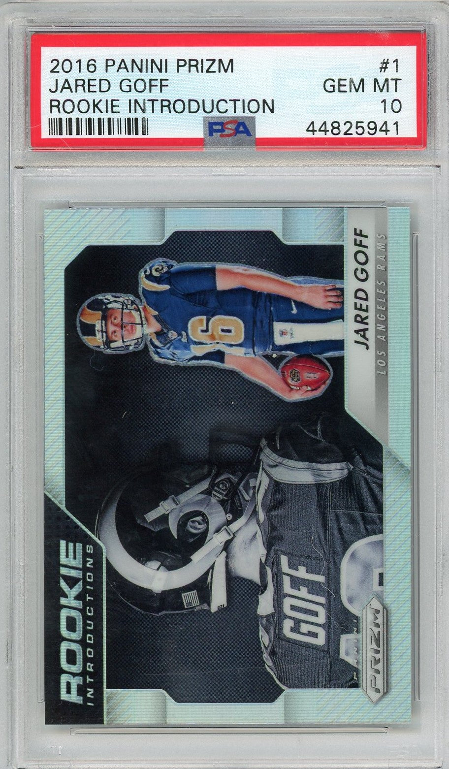 Graded 2016 Panini Prizm Jared Goff #1 Rookie Introductions Rookie RC Football Card PSA 10 Gem Mint