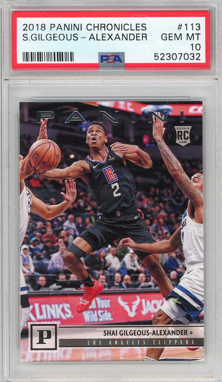 Graded 2018 Panini Chronicles Shai Gilgeous-Alexander #113 Rookie RC Basketball Card PSA 10 Gem Mint