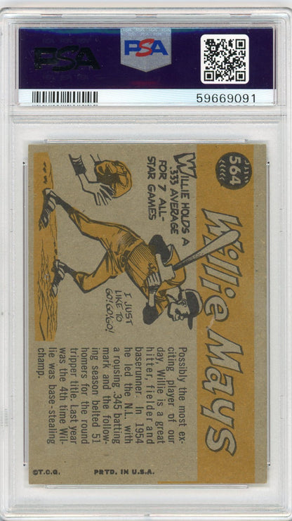 Graded 1960 Topps All Star Willie Mays #564 Baseball Card PSA 6 EX-MT