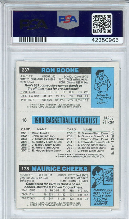 Graded 1980 Topps Magic Johnson Cheeks Boone Rookie RC Basketball Card PSA 10 Auto Grade Gem Mint