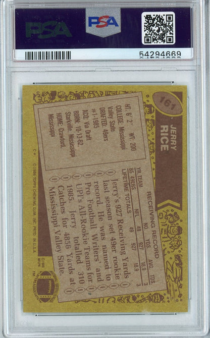 Graded 1986 Topps Jerry Rice #161 Rookie RC Football Card PSA 7 Near Mint