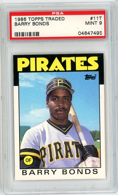 Graded 1986 Topps Traded Barry Bonds #11T Rookie RC Baseball Card PSA 9 Mint