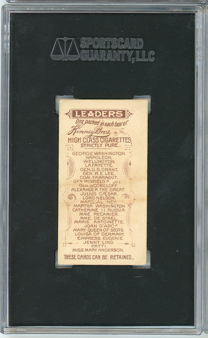 Graded 1889 N222 Kinney Bros. Leaders George Washington Baseball Tobacco Card SGC 2.5 Good