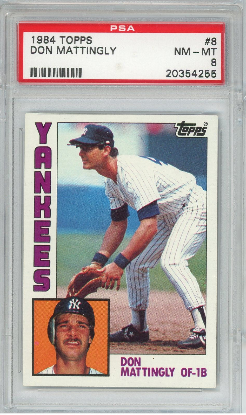 Graded 1984 Topps Don Mattingly #8 Rookie RC Baseball Card PSA 8 NM-MT