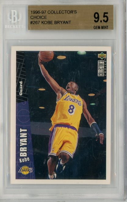 Graded 1996-97 Collector's Choice Kobe Bryant #267 Rookie RC Basketball Card BGS 9.5 Gem Mint