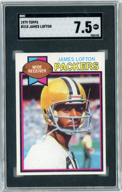 Graded 1979 Topps James Lofton #310 Rookie RC Football Card SGC 7.5 NM+