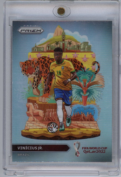 2022 Panini Prizm World Cup National Landmarks Vini Vinicius Jr #3 Case Hit Soccer Card