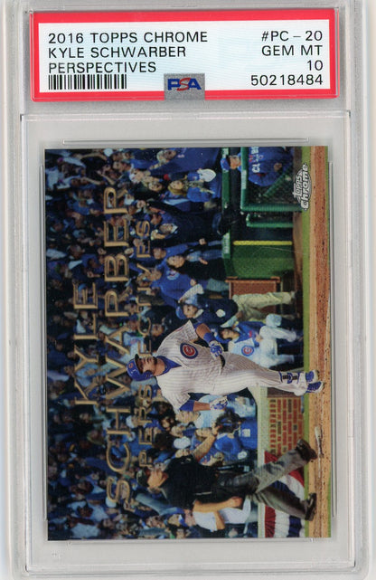 Graded 2016 Topps Chrome Kyle Schwarber #PC20 Perspectives Rookie RC Baseball Card PSA 10 Gem Mint