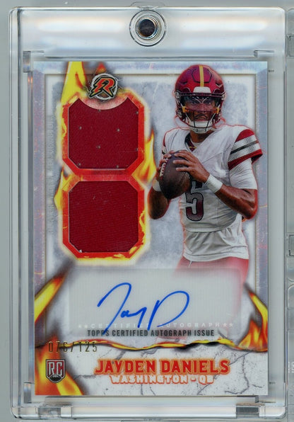 2024 Topps Resurgence Jayden Daniels #IPA-JD Ignite Rookie Patch Autograph RPA /125 Rookie RC Football Card