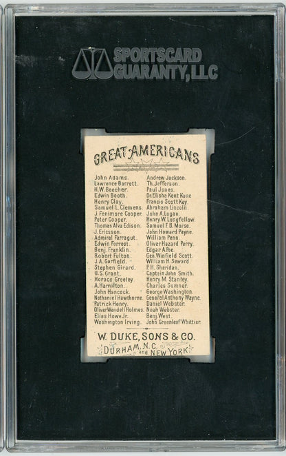 Graded 1888 N76 W. Duke, Sons & Co. Great Americans #CS Charles Sumner Baseball Tobacco Card SGC 4