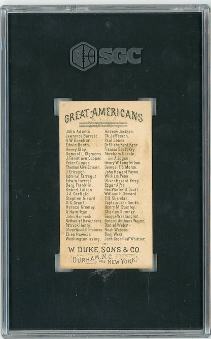 Graded 1888 N76 W. Duke, Sons & Co. Great Americans #DANNY Daniel Webster Baseball Tobacco Card SGC 3