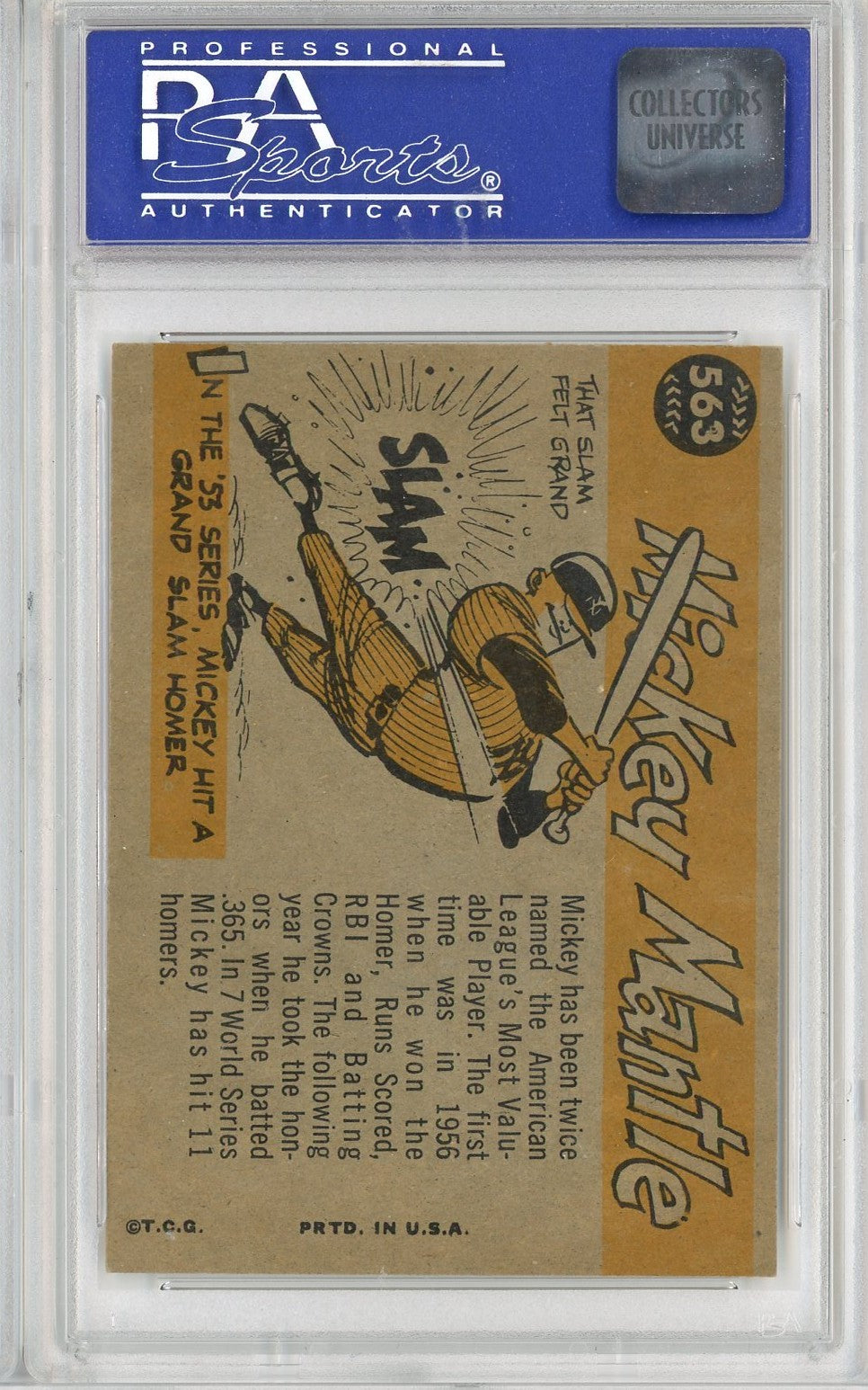 Graded 1960 Topps All Star Mickey Mantle #563 Baseball Card PSA 6 EX-MT
