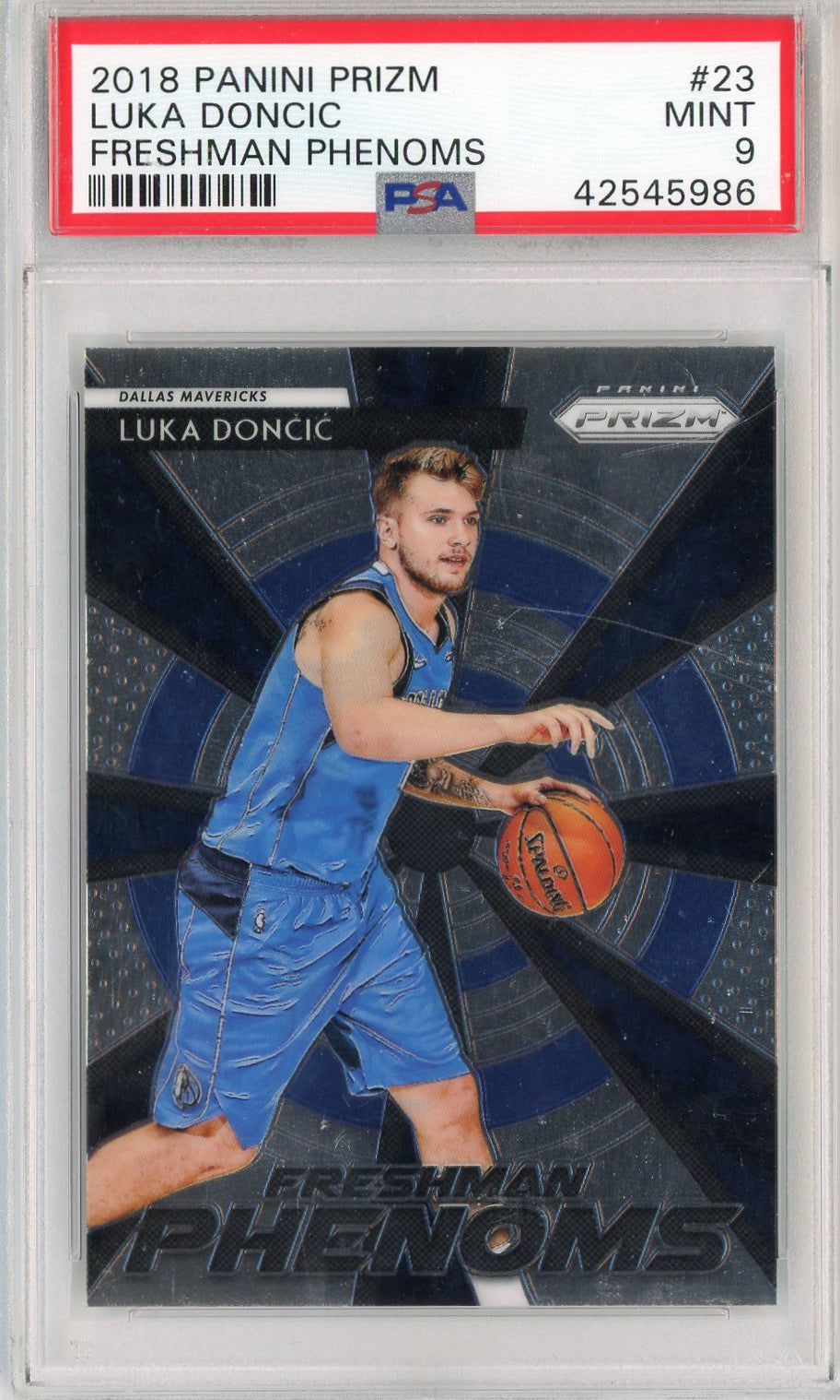 Graded 2018 Panini Prizm Luka Doncic #23 Freshman Phenoms Rookie RC Basketball Card PSA 9 Mint