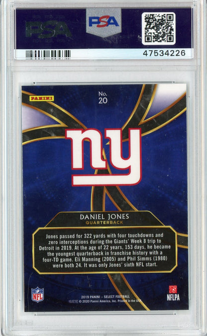 Graded 2019 Panini Select Daniel Jones #20 Phenomenon Rookie RC Football Card PSA 10 Gem Mint