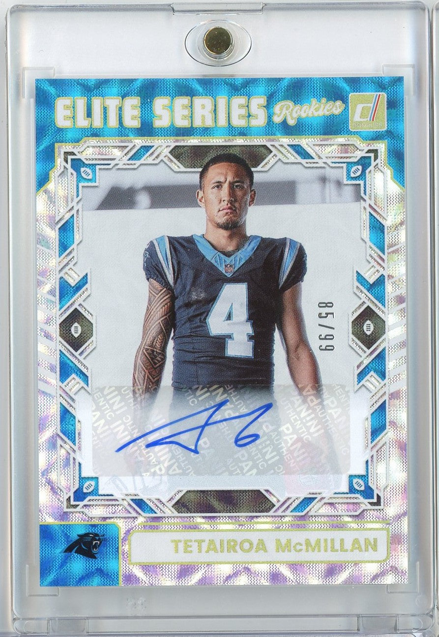 2025 Panini Donruss Tetairoa McMillan #ESRTMN Elite Series Rookies Auto /99 Rookie RC Football Card