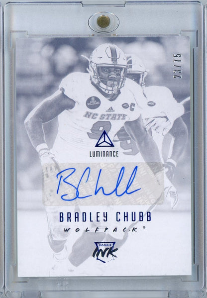 2018 Panini Luminance Football Bradley Chubb #RIBRC /75 Auto Rookie RC Football Card