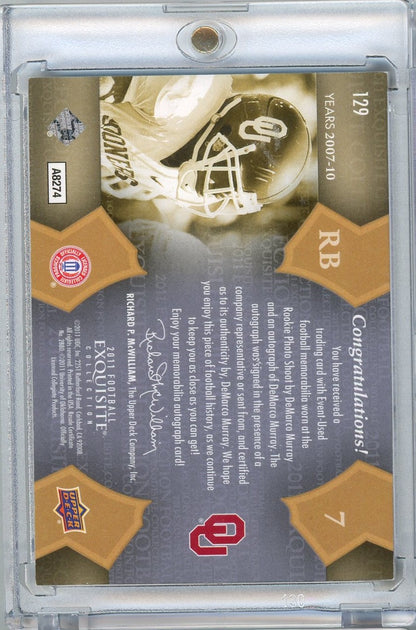 2011 Upper Deck Exquisite Football DeMarco Murray #129 /135 Rookie Patch Auto Rookie RC Football Card