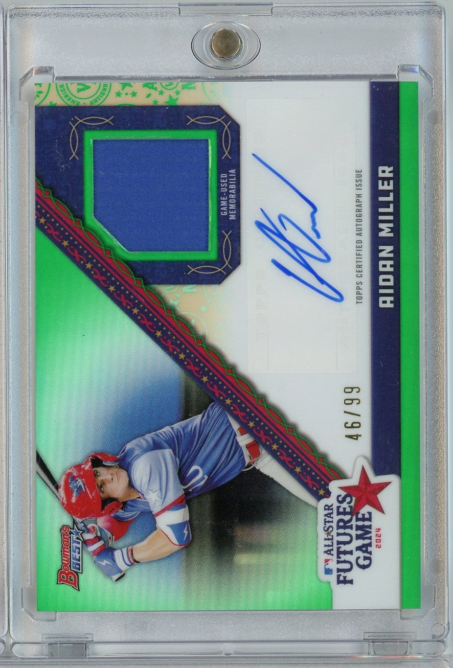 2024 Topps Bowmans Best Aidan Miller #FGRA-AM /99 Futures Game Relic Auto Rookie RC Baseball Card