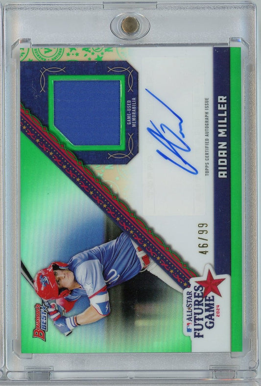 2024 Topps Bowmans Best Aidan Miller #FGRA-AM /99 Futures Game Relic Auto Rookie RC Baseball Card