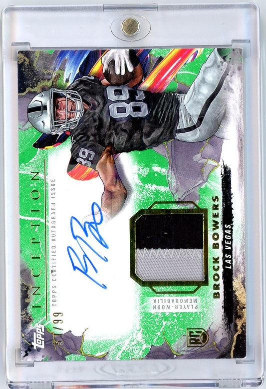 2024 Topps Inception Brock Bowers #PPA-BB /99 Provenance Patch Auto Rookie RC Football Card