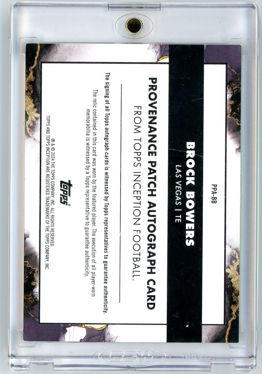2024 Topps Inception Brock Bowers #PPA-BB /99 Provenance Patch Auto Rookie RC Football Card