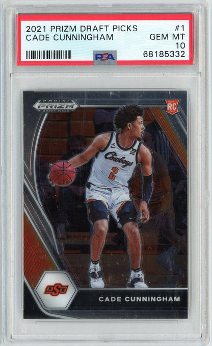 Graded 2021 Panini Prizm Draft Picks Cade Cunningham #1 Rookie RC Basketball Card PSA 10 Gem Mint