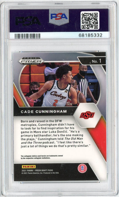 Graded 2021 Panini Prizm Draft Picks Cade Cunningham #1 Rookie RC Basketball Card PSA 10 Gem Mint