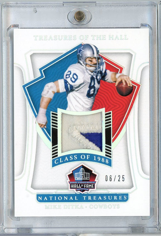 2021 Panini National Treasures Mike Ditka #HALLMD Treasures of the Hall Game Worn Relic Football Card