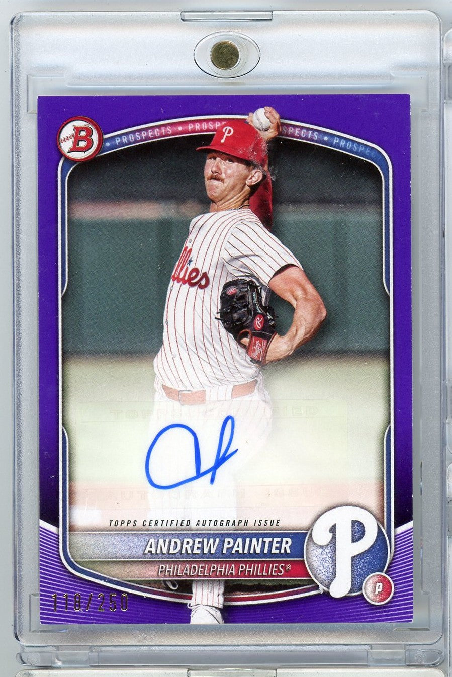 2025 Bowman Andrew Painter #BPAAP /250 Purple Autograph Rookie RC Baseball Card