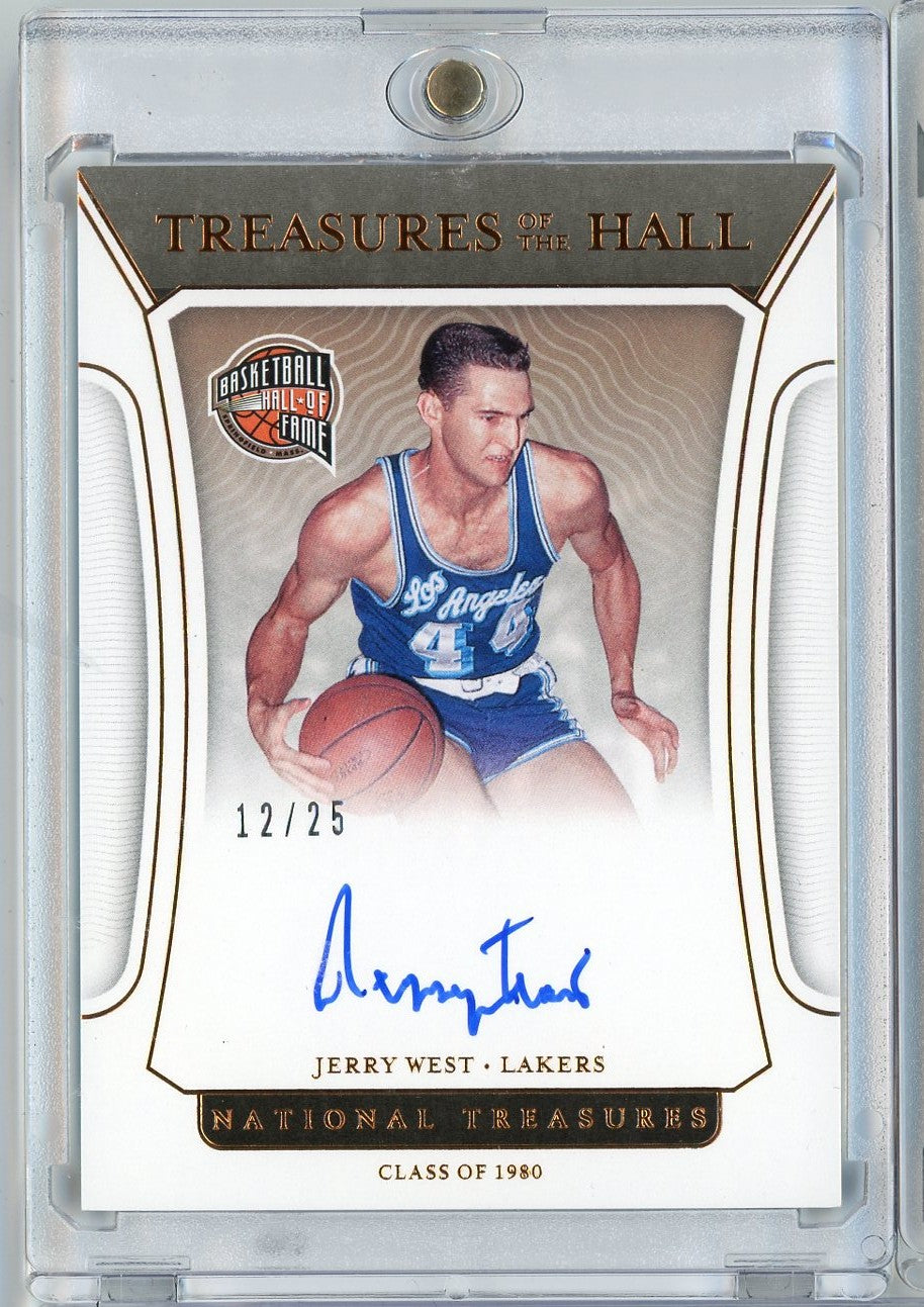 2021 Panini National Treasures Jerry West #TOHJWS /25 Treasures of the Hall Auto Basketball Card